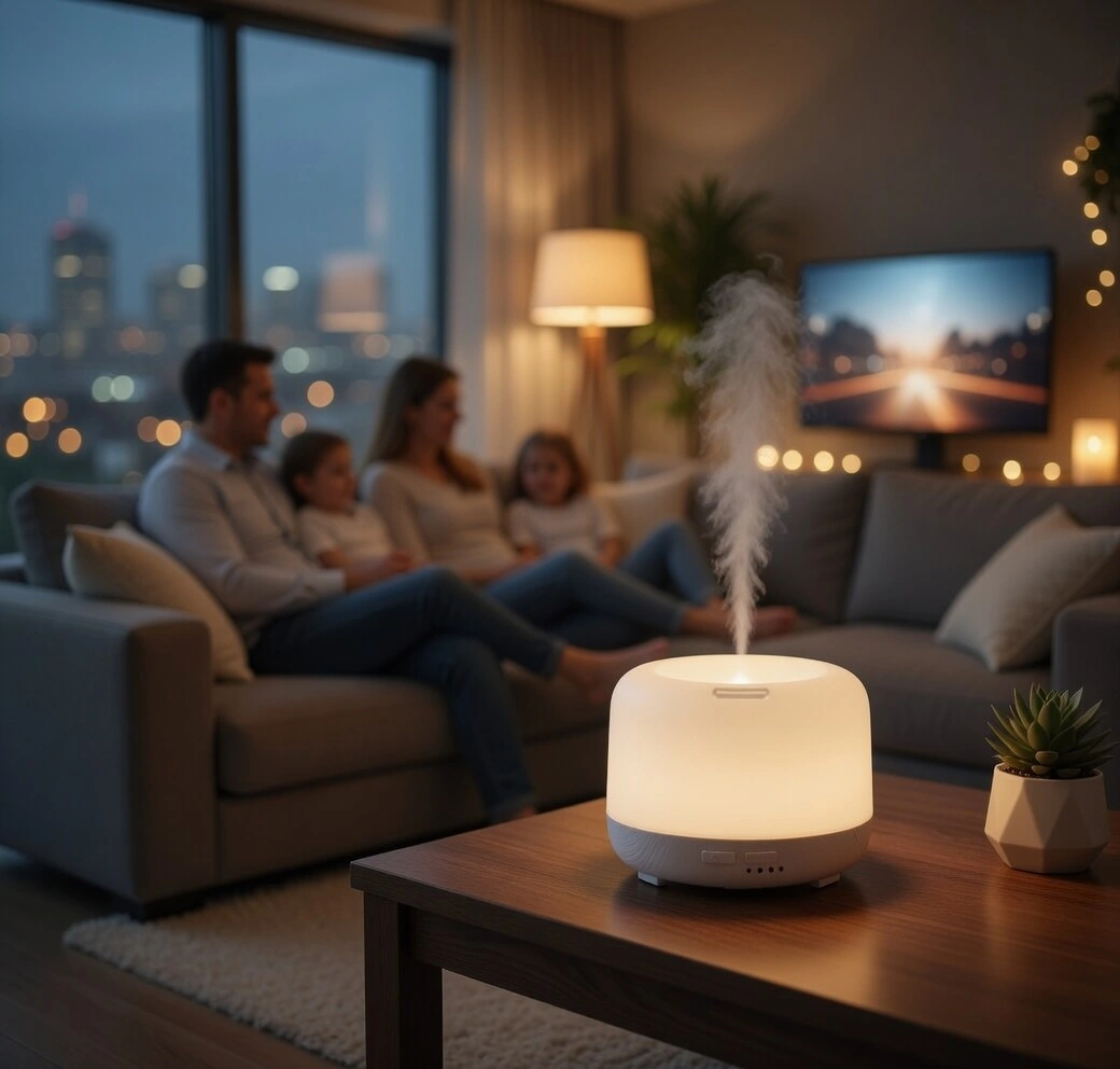 Humidificateur d’air dans un intérieur cosy